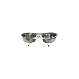 Comedero Doble Inox. con Soporte