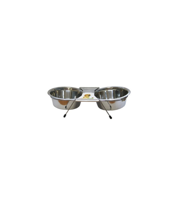 Comedero Doble Inox. con Soporte - Imagen 2